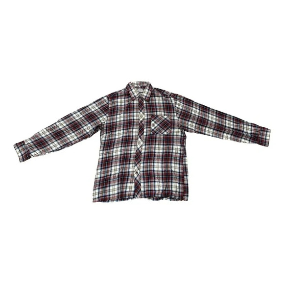 Vintage light weight Saxon Cream, Blue, and Red Plaid Button Down Size Medium - Picture 3 of 5